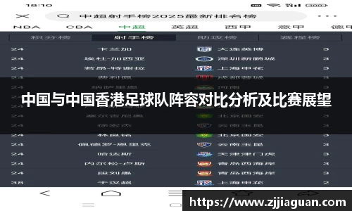 中国与中国香港足球队阵容对比分析及比赛展望